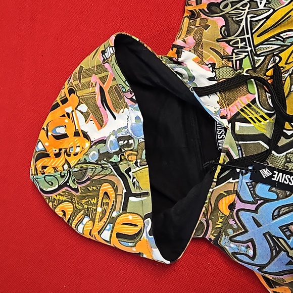 MASSIVE Y2K Abstract graffiti print hoodie kangaroo pocket NWT UNISEX vibrant - Picture 2 of 8